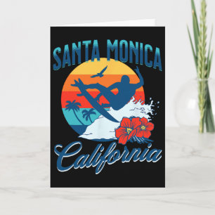 Santa Monica California Beach Surf Summer Vacation Card