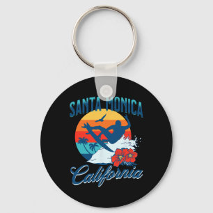 Santa Monica California Beach Surf Summer Vacation Key Ring