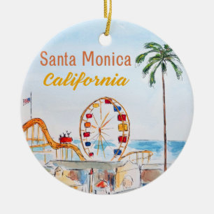 Santa Monica California Ceramic Ornament