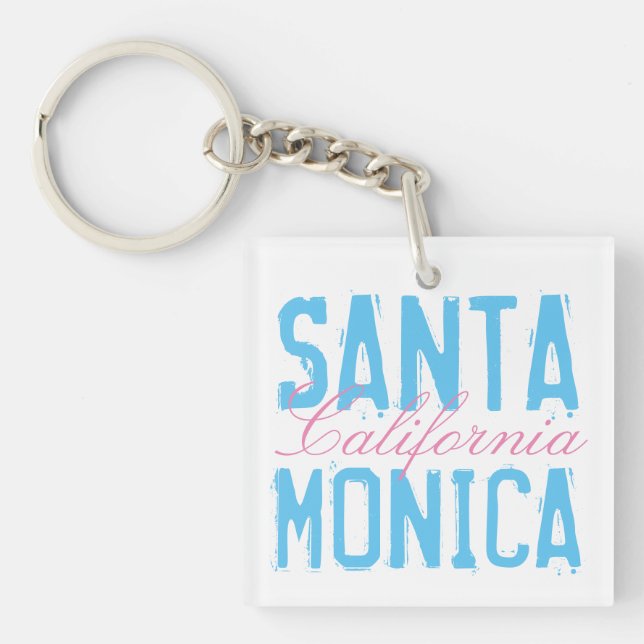 Santa Monica California Key Ring (Front)
