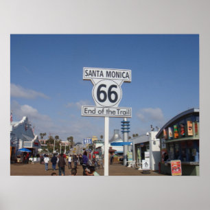 Santa Monica, California - RT 66 Poster