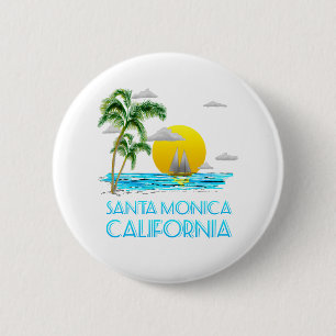 Santa Monica California Sailing 6 Cm Round Badge