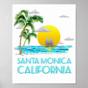 Santa Monica California Sailing Poster