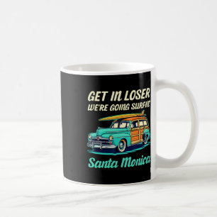 Santa Monica California Surf Girl Women Men Vintag Coffee Mug