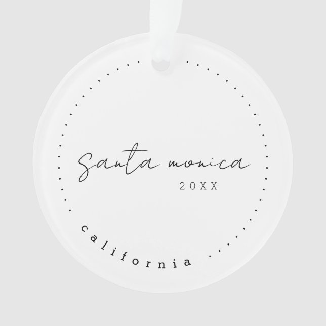 Santa Monica, California Travel USA Simple Ornament (Front)