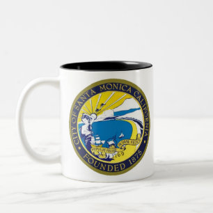 Santa Monica California Two-Tone Coffee Mug