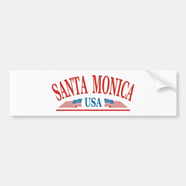 Santa Monica California USA Bumper Sticker (Front)