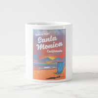 Santa Monica California vintage beach poster