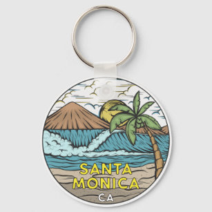 Santa Monica California Vintage Key Ring