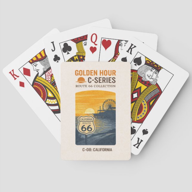 Santa Monica Centennial Pier Sunset Deck Playing Cards (Back)