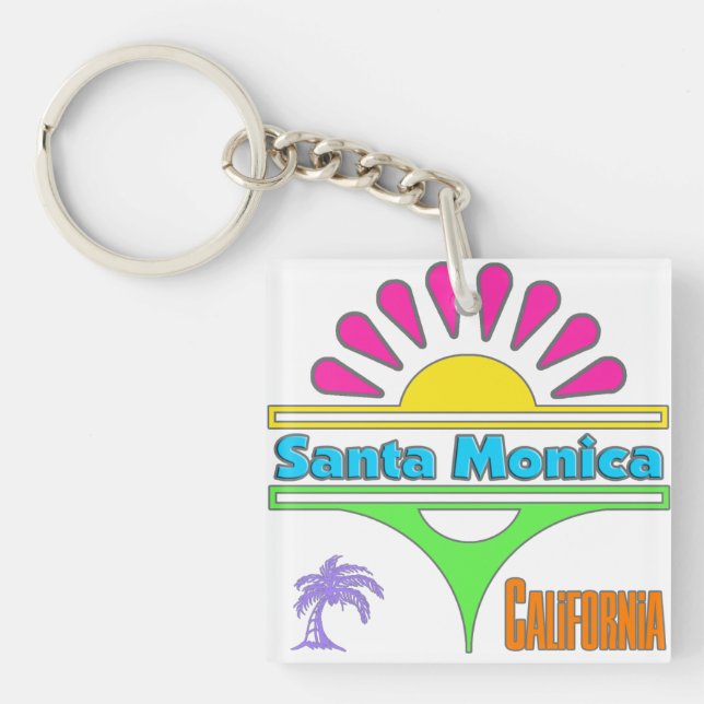 "Santa Monica Colourful 1" Keychain (Front)
