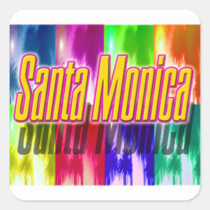 "Santa Monica" Colourful Palms Sticker