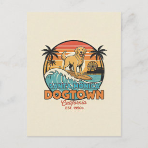 Santa Monica “Dogtown” CA Retro 1950s Postcard