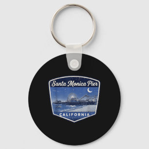 Santa Monica er California Night Ocean Beach Key Ring
