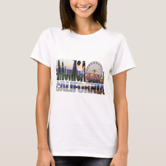 Santa Monica logo flowers pier beach T-Shirt
