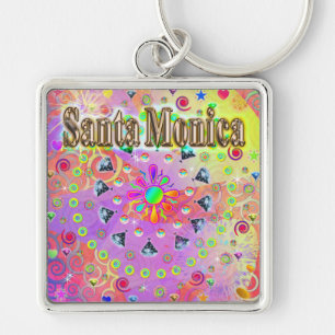 Santa Monica Lucky Golden Keychain