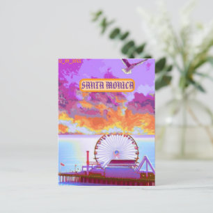 santa monica monica california vintage travel cl postcard