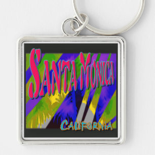 "Santa Monica Night Palms" Keychain