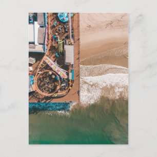 SANTA MONICA PIER, CALIFORNIA - AERIAL VIEW POSTCARD