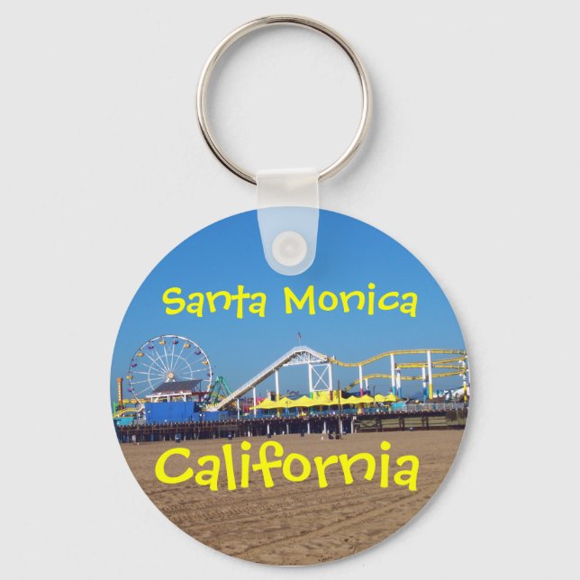 Santa Monica Pier, California Key Ring (Front)