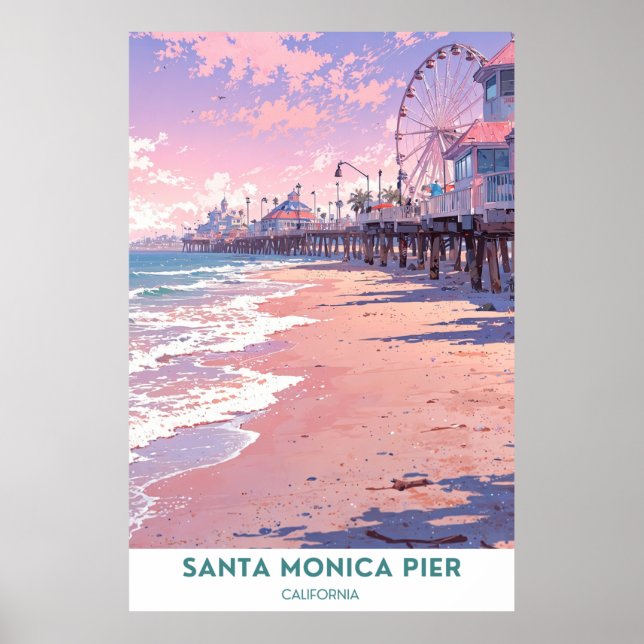 Santa Monica Pier-  California Poster (Front)