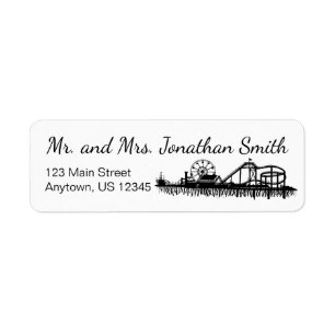 Santa Monica Pier California Travel Personalised Return Address Label