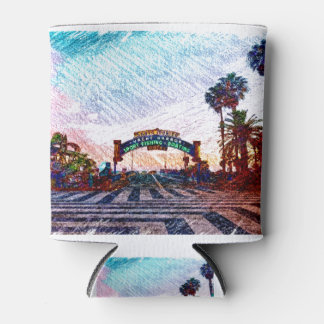 Santa Monica Pier Colour Can Cooler