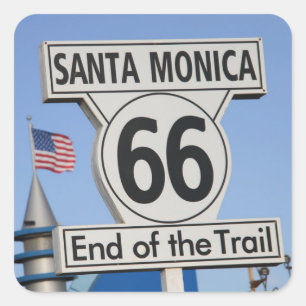 Santa Monica Pier - End of the Trail Square Sticker