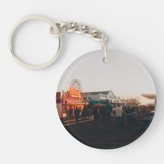 Santa Monica Pier, Los Angeles, California Key Ring (Front)