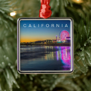 Santa Monica Pier   Los Angeles, California Metal Ornament