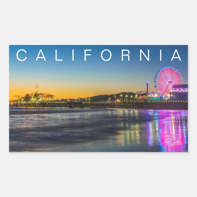 Santa Monica Pier | Los Angeles, California Rectangular Sticker (Front)