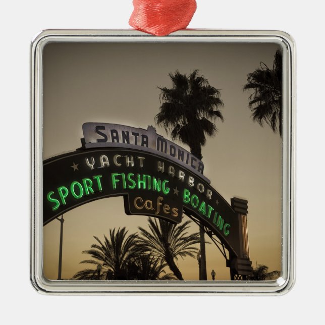 Santa Monica pier Metal Ornament (Front)