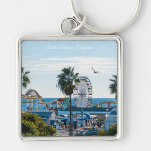 Santa Monica Pier on a Sunny Afternoon Key Ring
