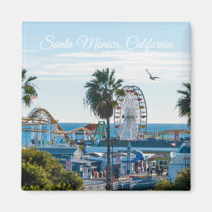 Santa Monica Pier on a Sunny Afternoon Magnet
