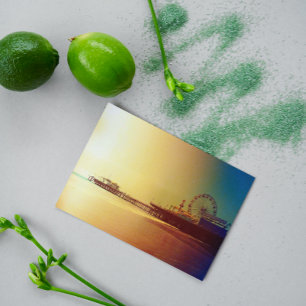 Santa Monica Pier - Orange Sunrise Photo Edit Postcard