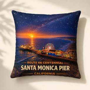 Santa Monica Pier Route 66 Centennial Decor Cushion