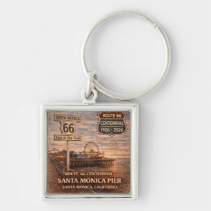 Santa Monica Pier Route 66 Keepsake Charm Key Ring