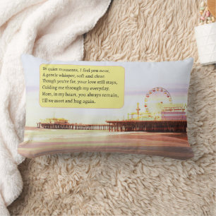 Santa Monica Pier Sunrise Miss My Mum Poem Lumbar Cushion