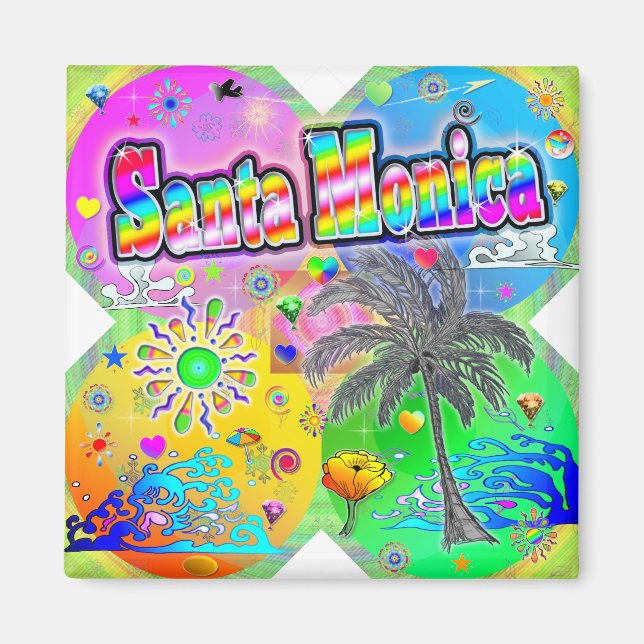 Santa Monica Quadro Seasons Magnet (Front)