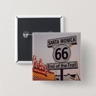 Santa Monica Route 66 California 15 Cm Square Badge
