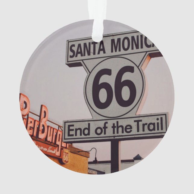 Santa Monica Route 66 California Ornament (Back)