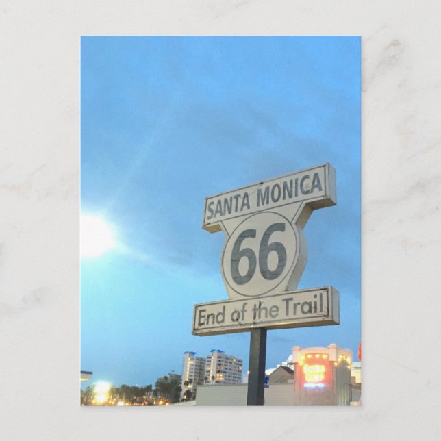 Santa Monica Route 66 Postcard (Front)