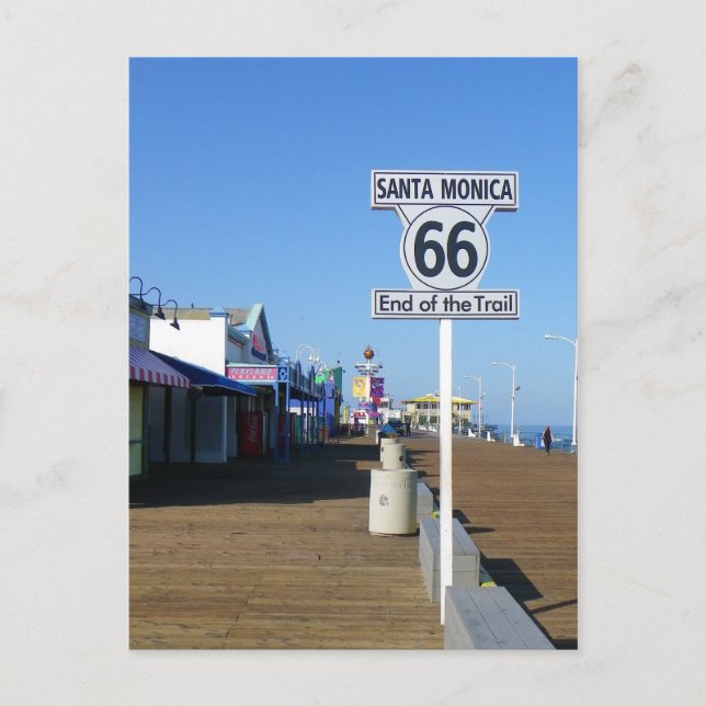 Santa Monica Route 66 Postcard! Postcard (Front)