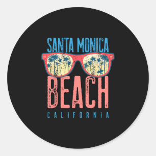Santa Monica Shirt Beach California Family Vacatio Classic Round Sticker