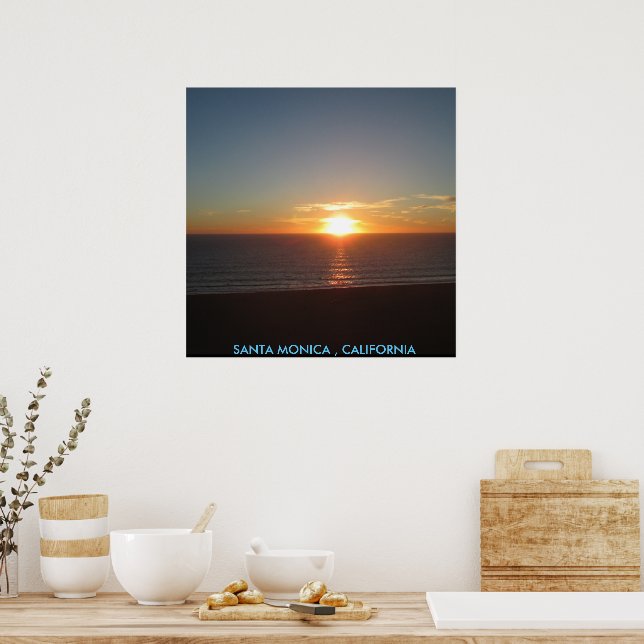 SANTA MONICA SUNSET #1 POSTER (Kitchen)