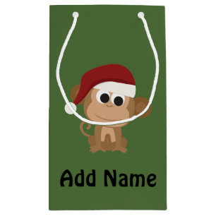 Santa Monkey Small Gift Bag