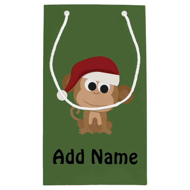 Santa Monkey Small Gift Bag (Back)
