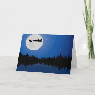 Santa Moon Christmas Card