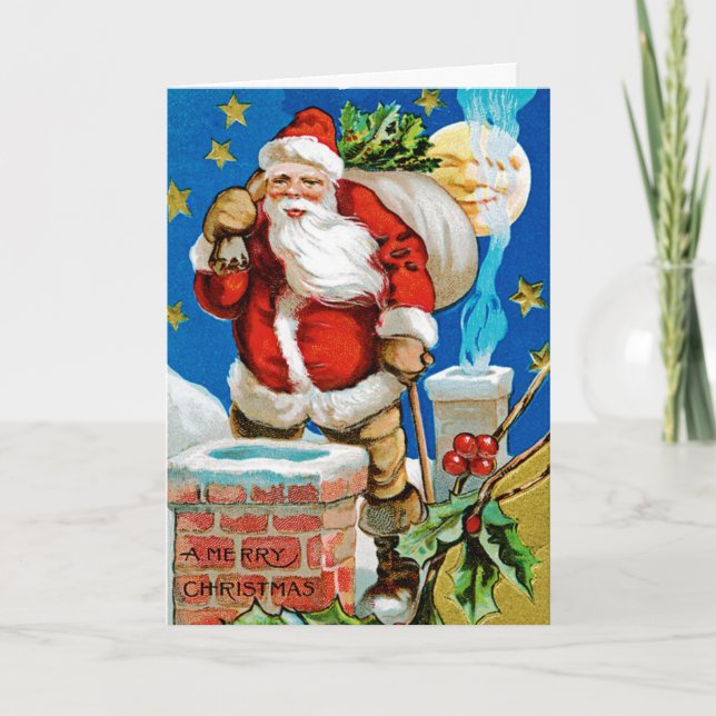 Santa Moon Holiday Card (Front)