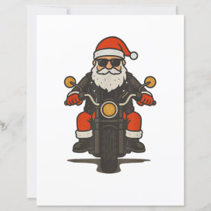 Santa Motorcycle Christmas Vintage Funny Biker
